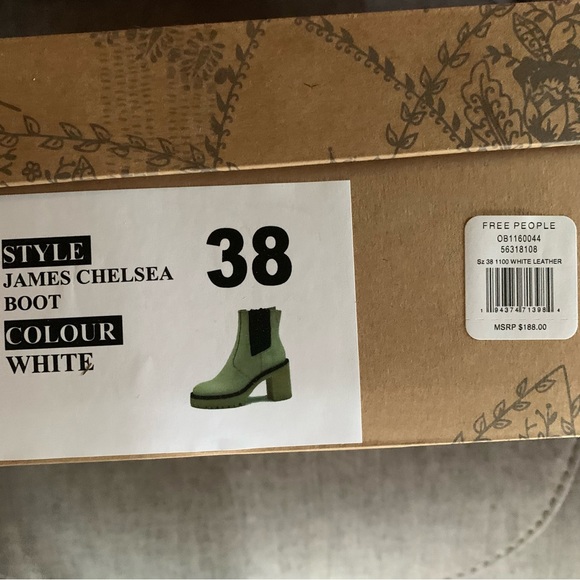 Free People James Chelsea Ankle Boots in White New in Box - Picture 14 of 16